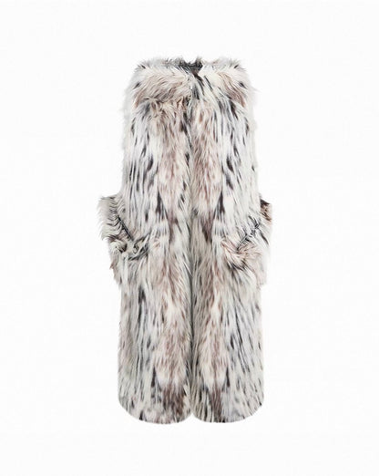 Leopard Faux Fur Jacket/Relaxed Pants Setup