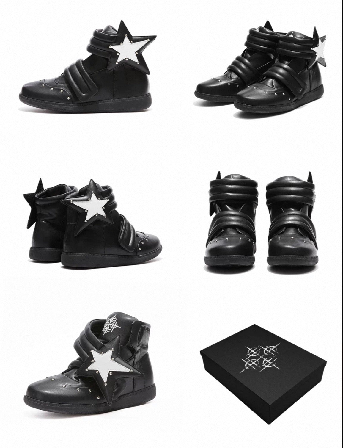 Studded Leather Platform Sneakers