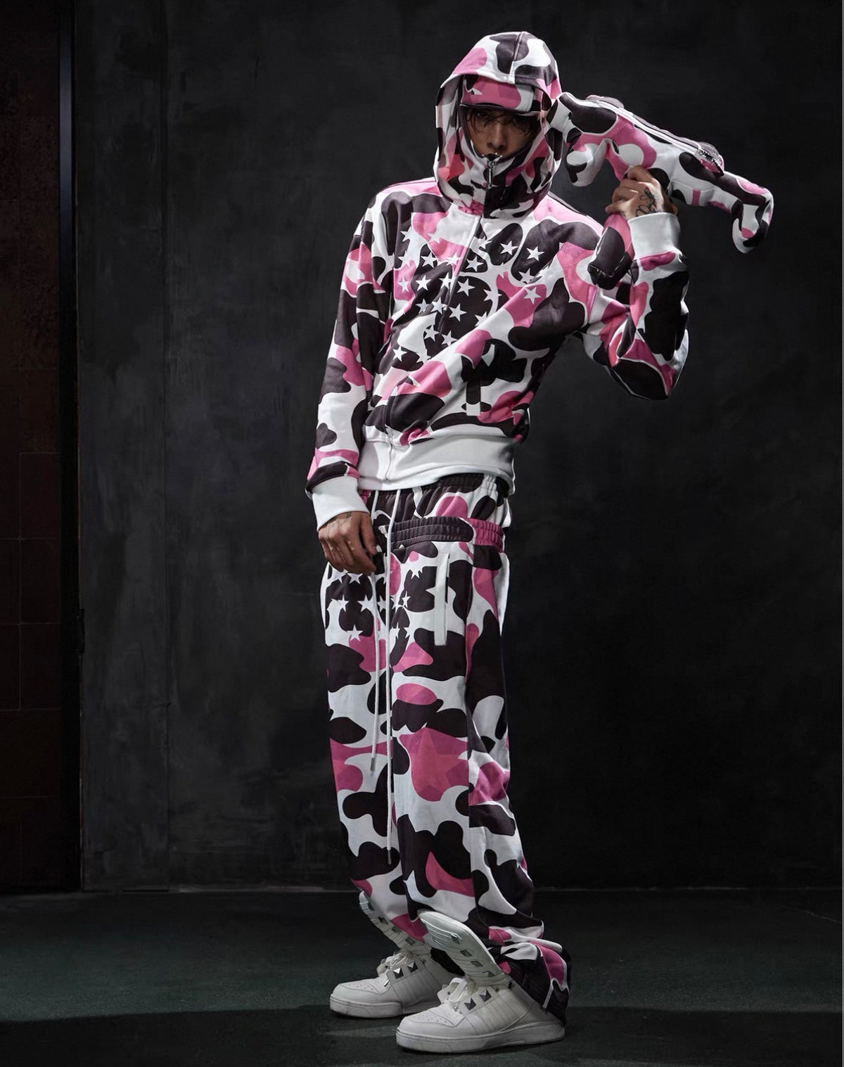 Double Waist Camo Sweat Pants