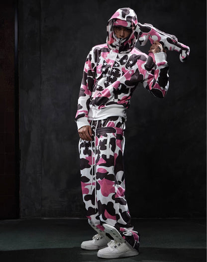 Double Waist Camo Sweat Pants