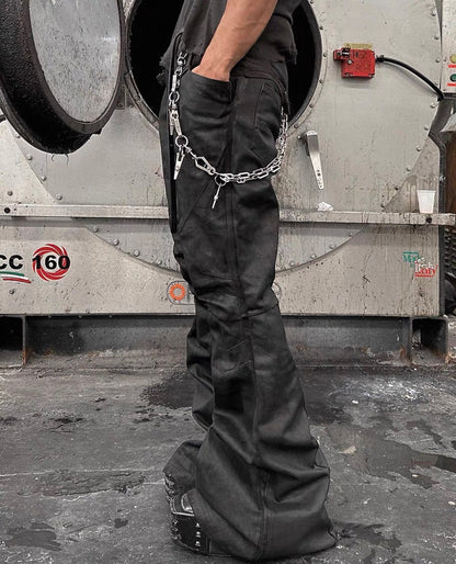 BLACK K Patch Work Flare Pants