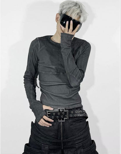 ATANOTHINGNESS High Waist Long Cut and Sewn