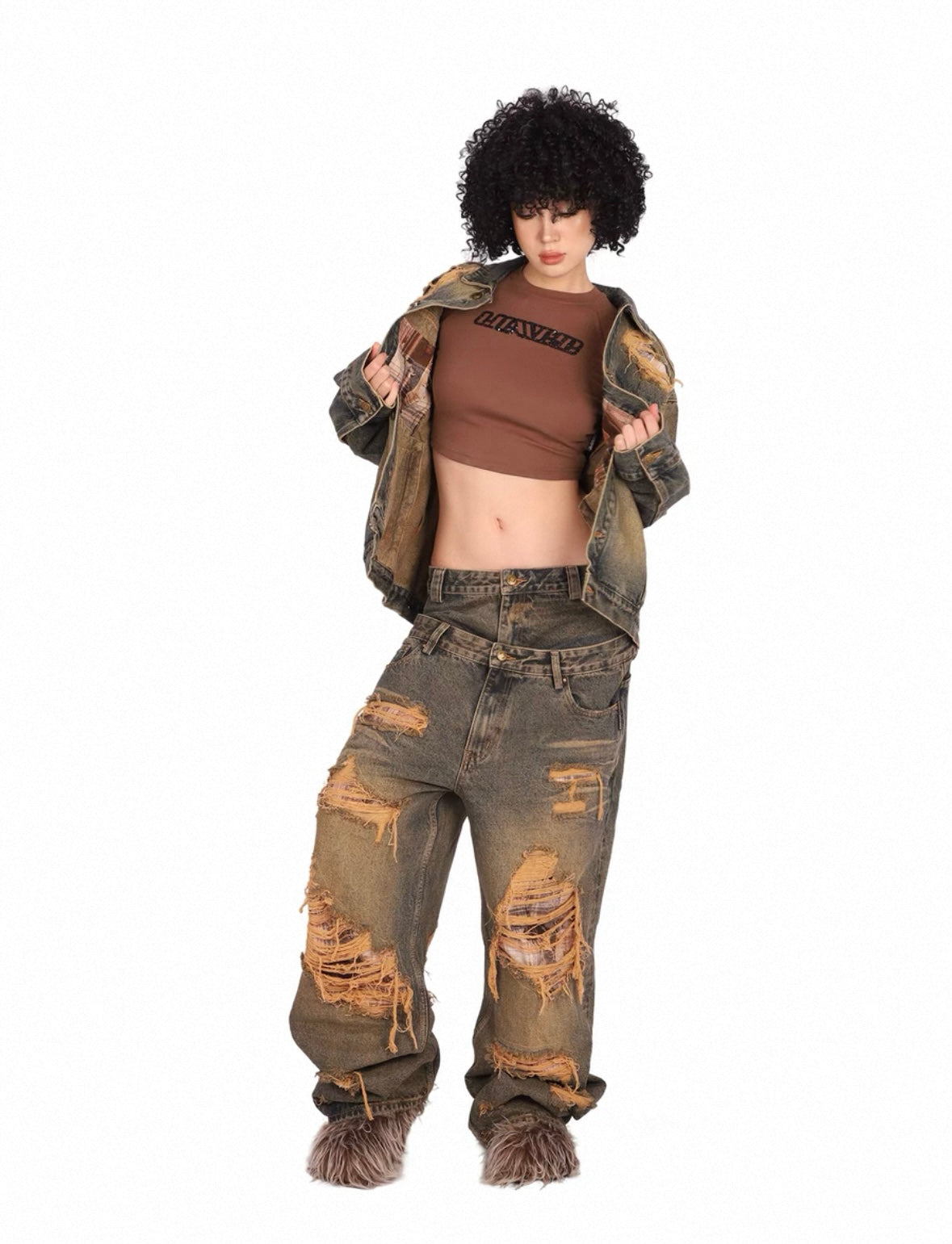 THEWET Double Waist Pants