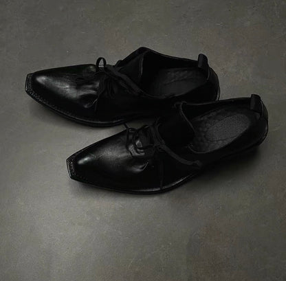 Pointed-Toe Wizard Derby Platform Shoes