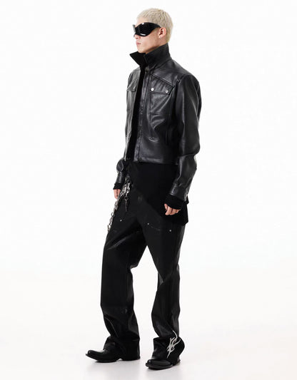 SCD CROWD PU Leather Short Jacket