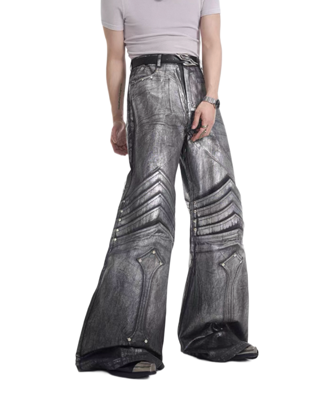 STARTEXCEEDEND Silver wide pants