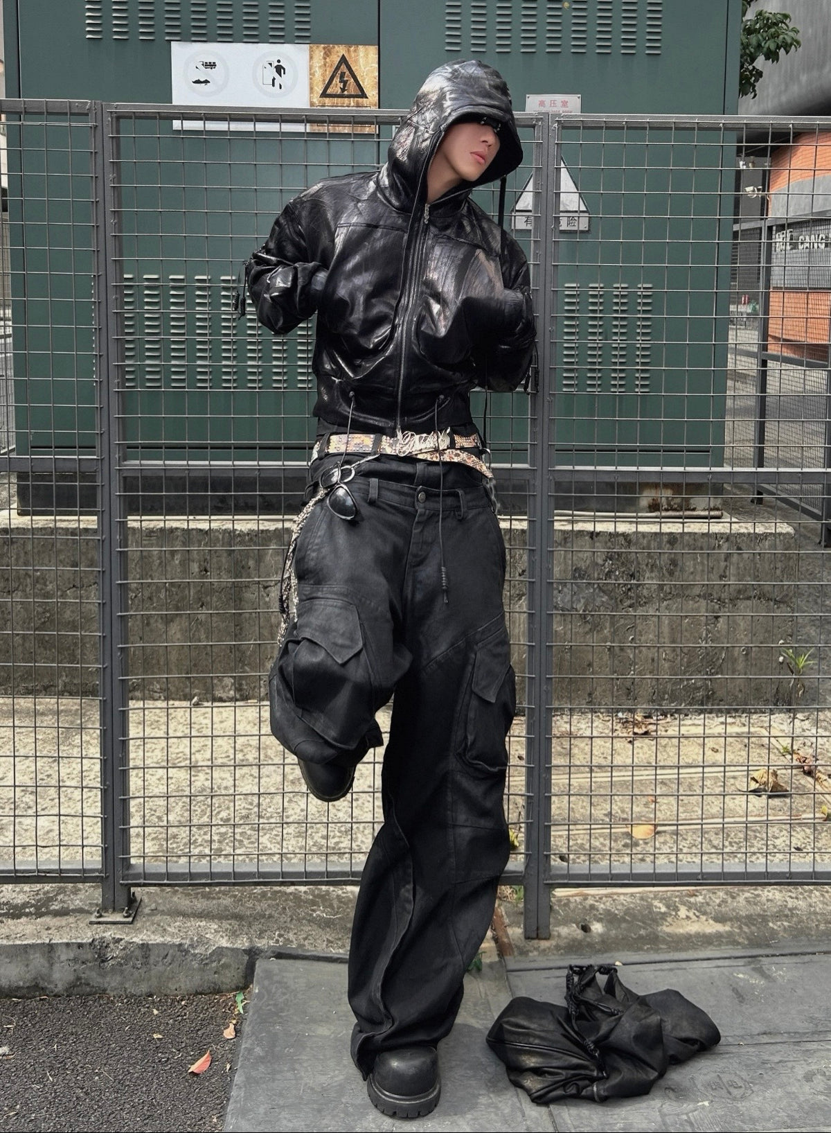 Waxed Hooded Zip-Up Jacket
