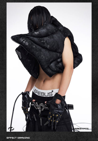 Sculpted Armor Faux Leather Cropped Vest