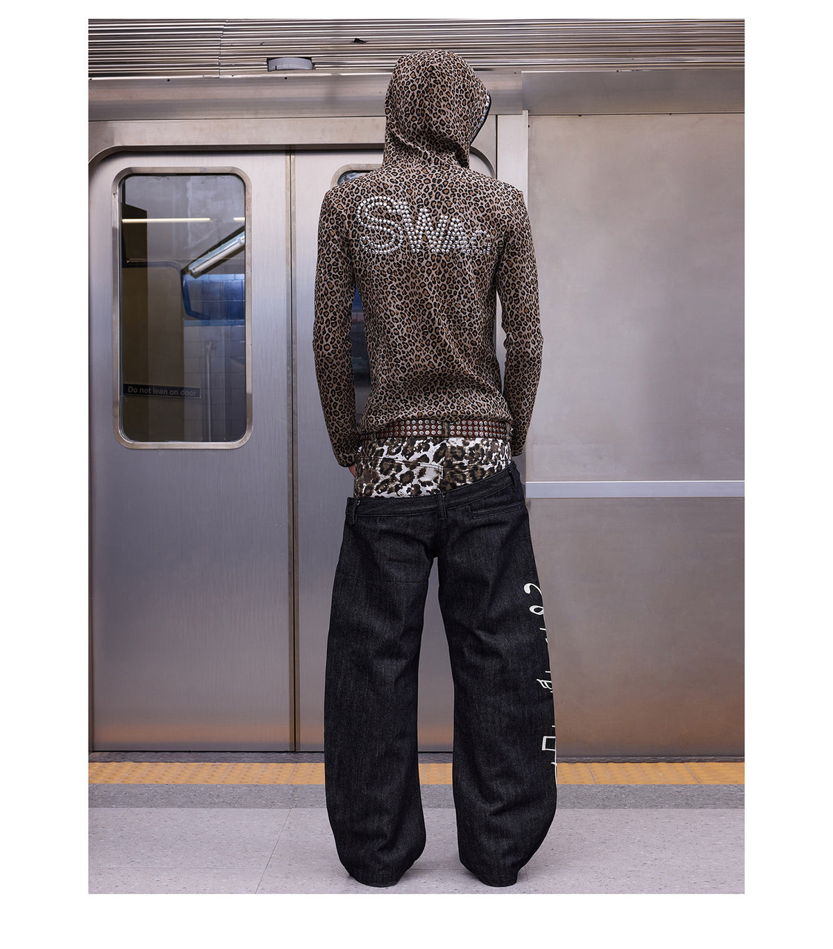 Double Waist Raw Denim Baggy Jeans