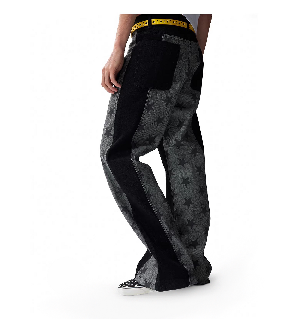 Asymmetric Panel Straight Leg Jeans