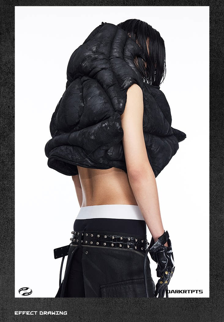 Sculpted Armor Faux Leather Cropped Vest