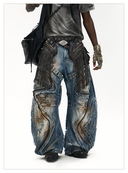 Fringed Pocket Waist Bag Belt