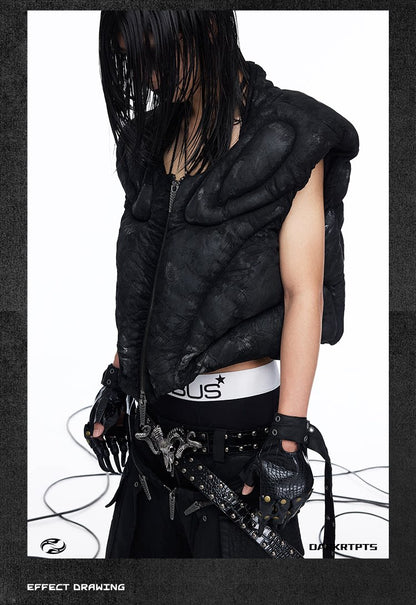 Sculpted Armor Faux Leather Cropped Vest