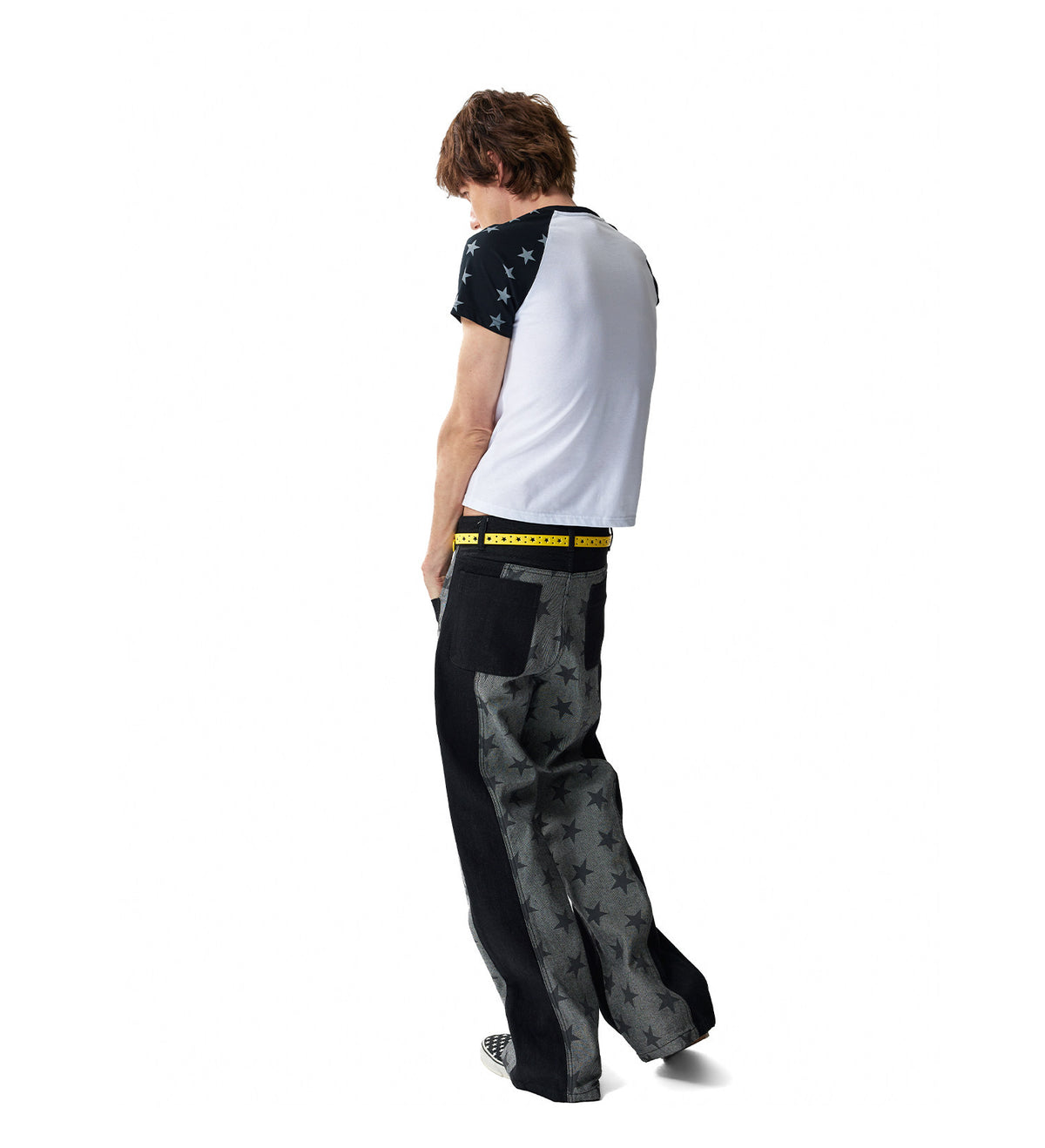 Asymmetric Panel Straight Leg Jeans