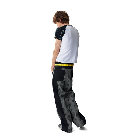 Asymmetric Panel Straight Leg Jeans
