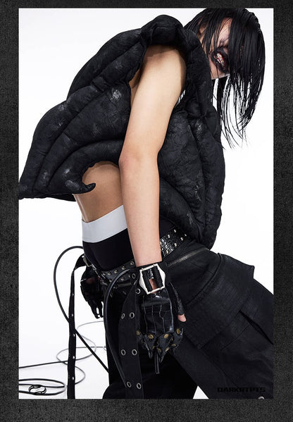 Sculpted Armor Faux Leather Cropped Vest