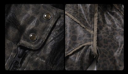 Detachable Faux Fur Collar Jacquard Zip Jacket