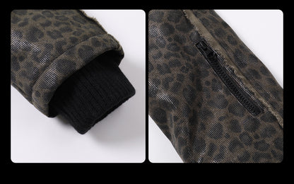 Detachable Faux Fur Collar Jacquard Zip Jacket
