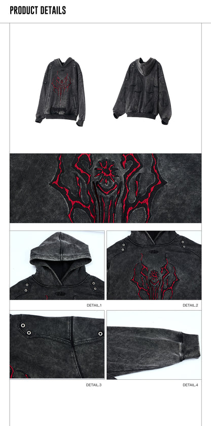 Washed Totem Embroidered Hoodie