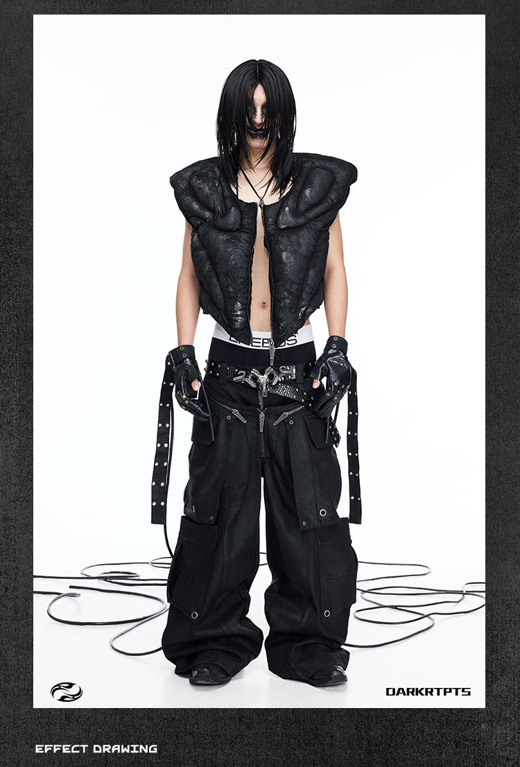 Sculpted Armor Faux Leather Cropped Vest
