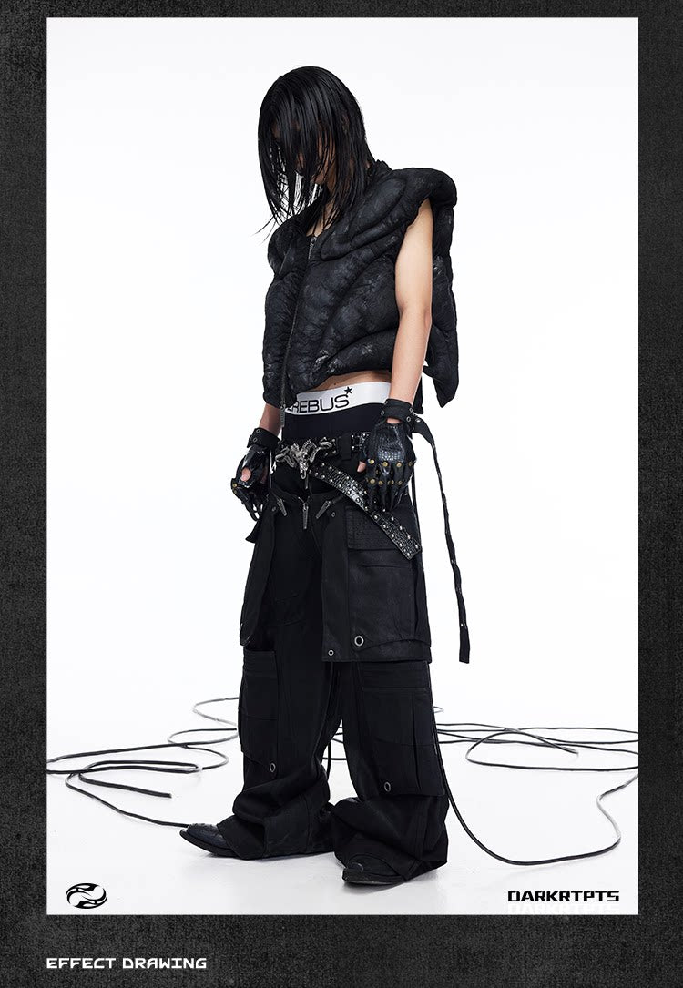 Sculpted Armor Faux Leather Cropped Vest