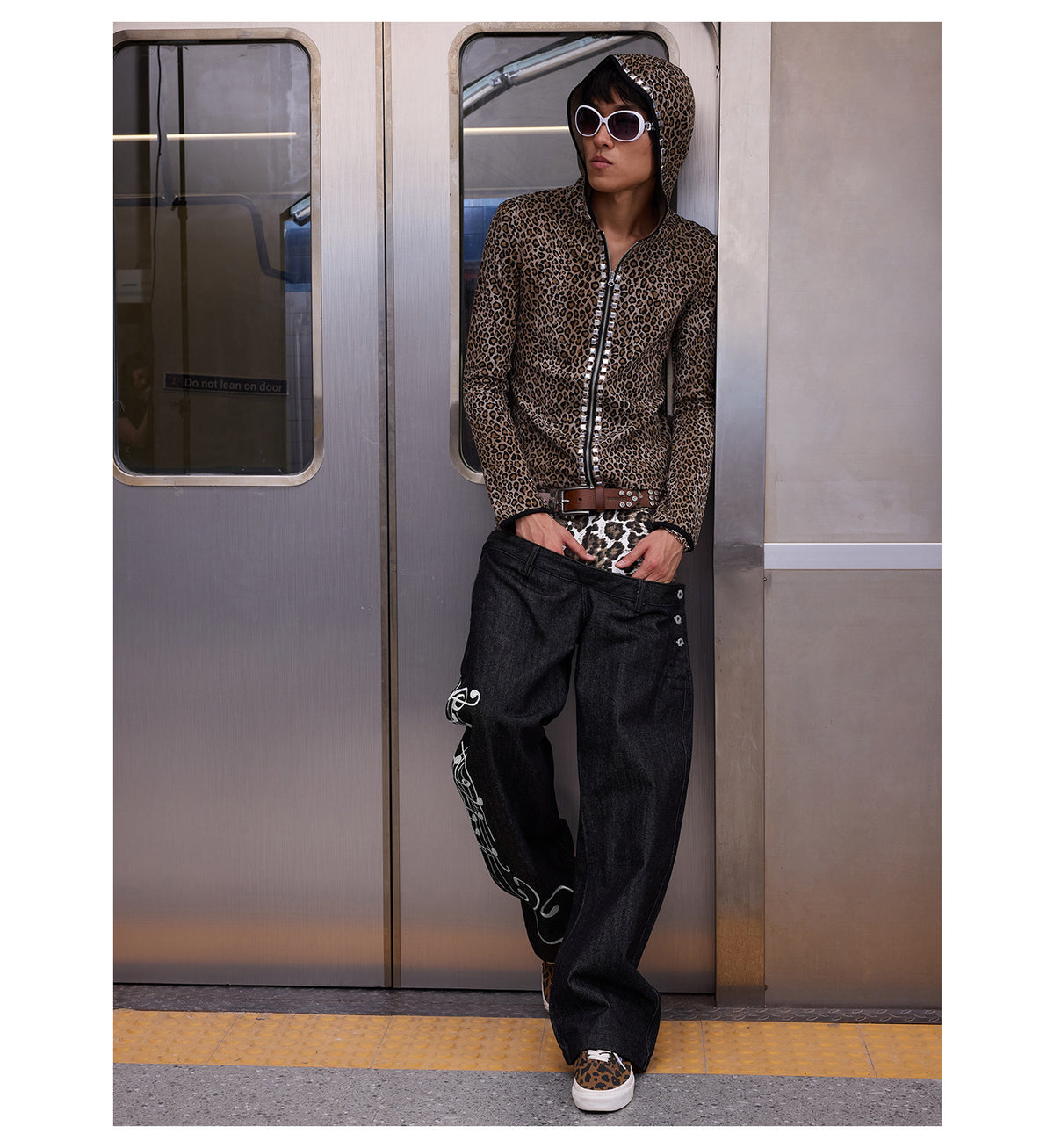Double Waist Raw Denim Baggy Jeans