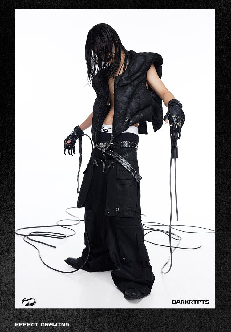 Sculpted Armor Faux Leather Cropped Vest