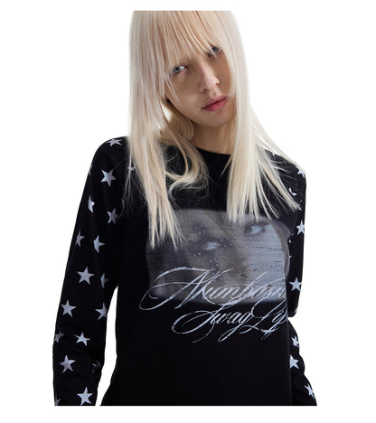 Star Sleeve Graphic Raglan Long Sleeve T-Shirt