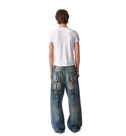 Vintage Washed Distressed Baggy Jeans