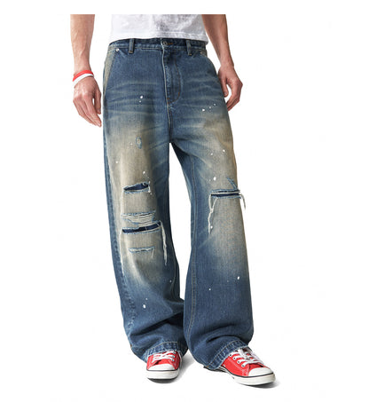 Vintage Washed Distressed Baggy Jeans