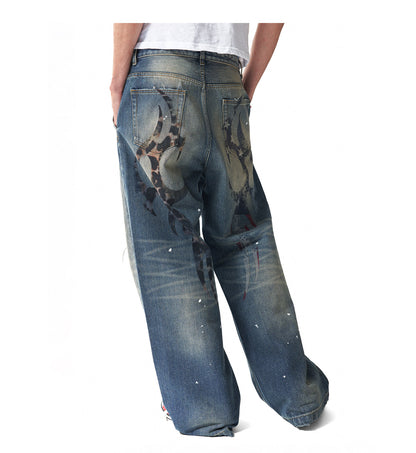Vintage Washed Distressed Baggy Jeans