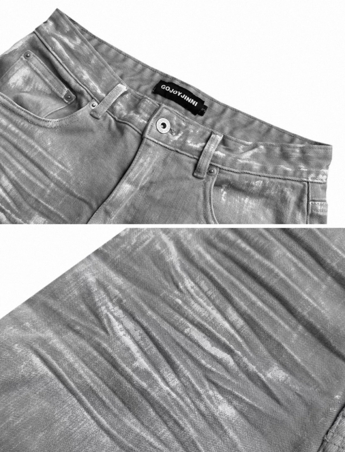 GOJOYJINNI White&Gray mix color pants