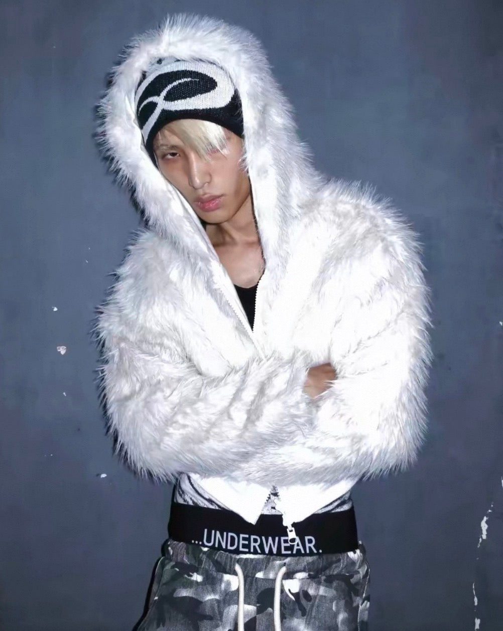 Golden Raccoon Fur Reversible Cropped Jacket