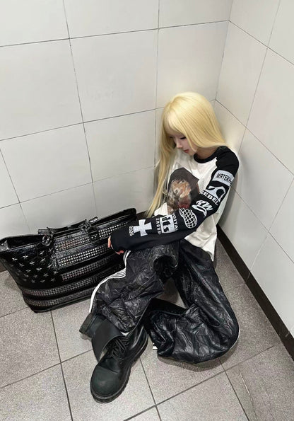 99CLUB クラックレザー ワイドパンツ 5本ライン SELFISH