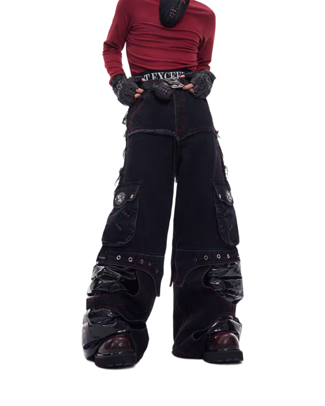 STARTEXCEEDEND Removable Legs Baggy Denim Pants
