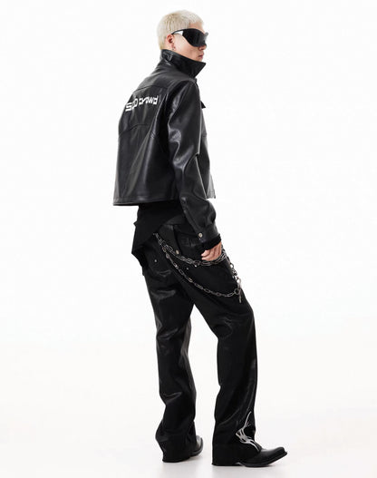 SCD CROWD PU Leather Short Jacket