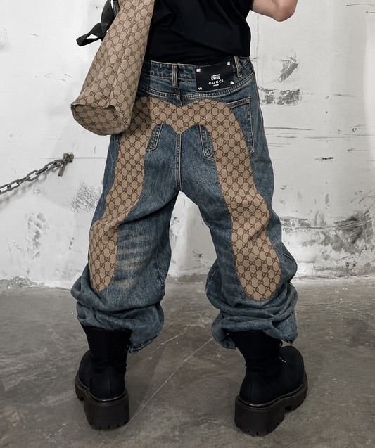RYE CHASIN Monogram Denim Jeans Pants