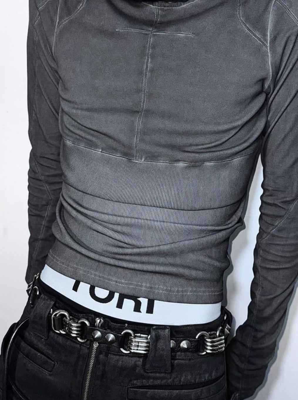 ATANOTHINGNESS High Waist Long Cut and Sewn