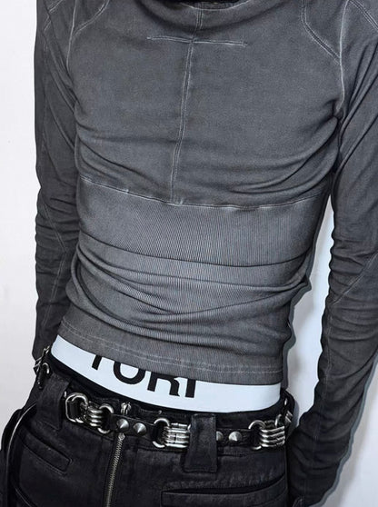 ATANOTHINGNESS High Waist Long Cut and Sewn