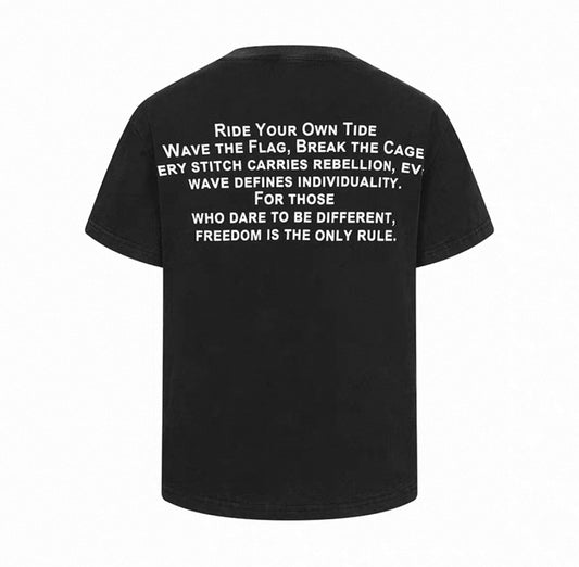 REBEL WAVE Short black T-shirt