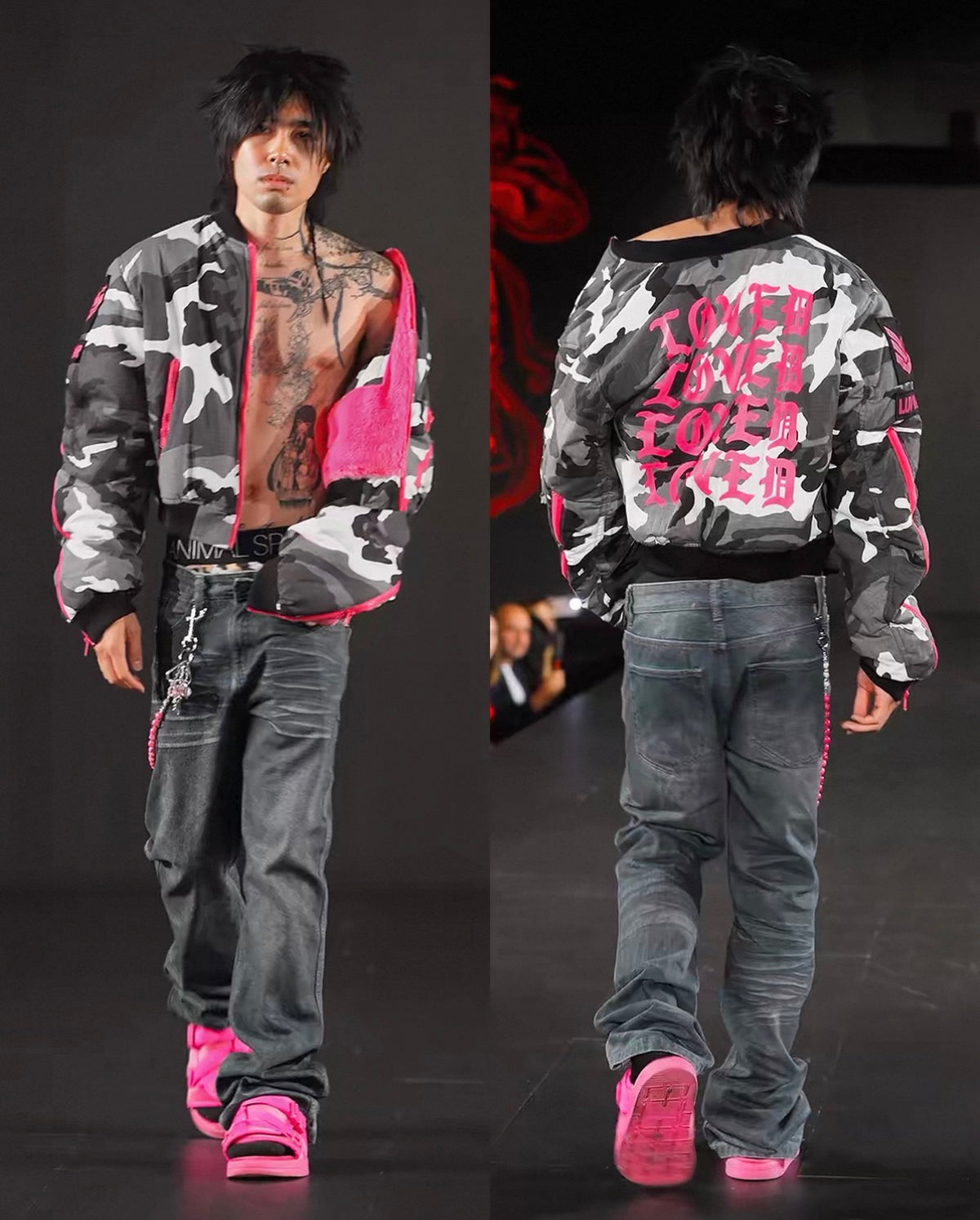 Loved Camouflage Pink Reversible Padded Bomber Jacket