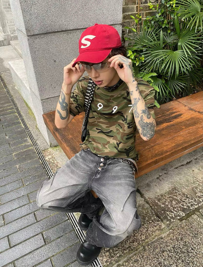 NO E MOSEN Washed Black Baggy Jeans