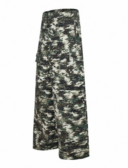 18K Rhinestone Camouflage Cargo Pants