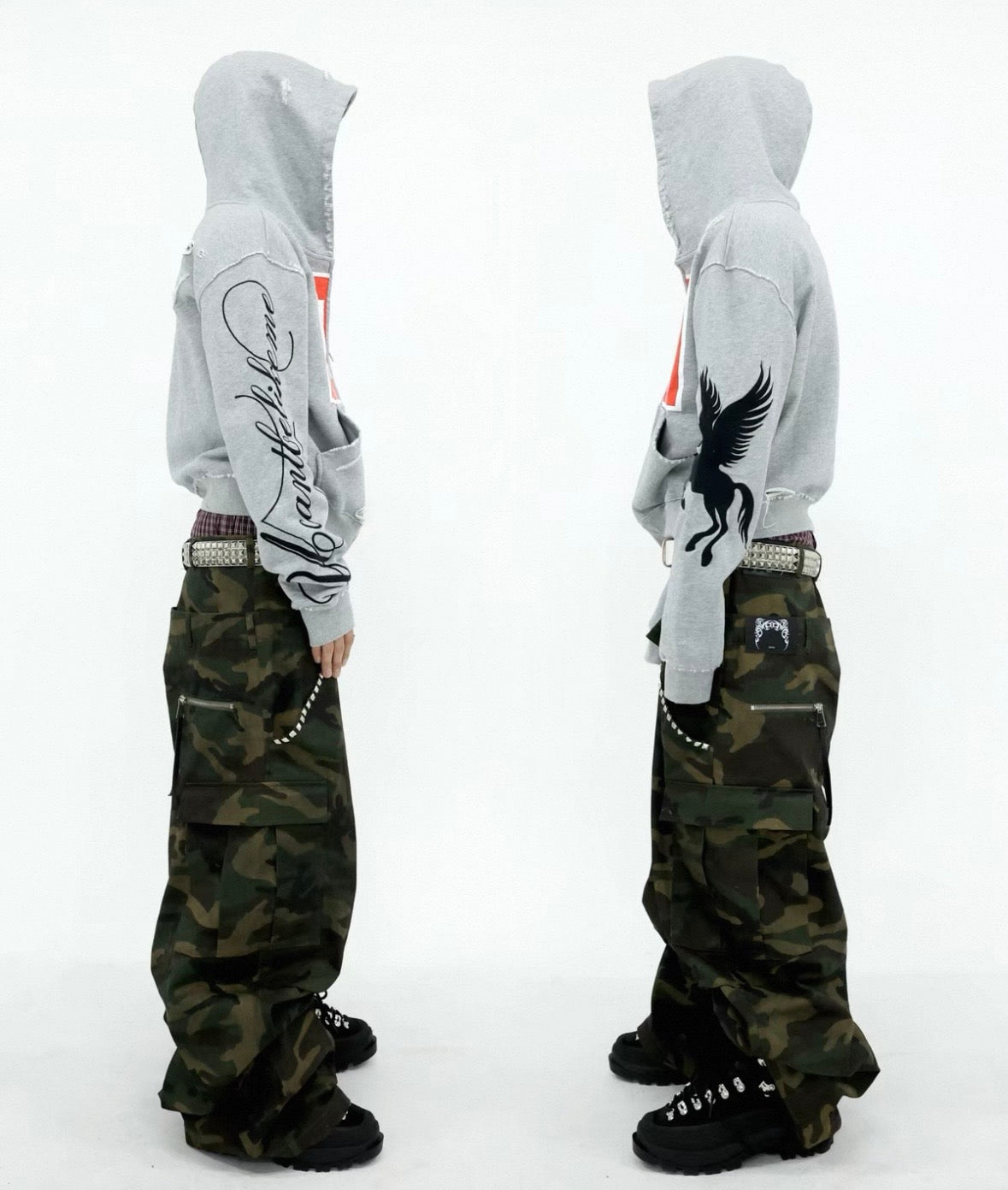 UCAN'TBELIKEME  Camo Double Waist Pants