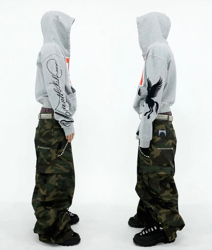 UCAN'TBELIKEME  Camo Double Waist Pants