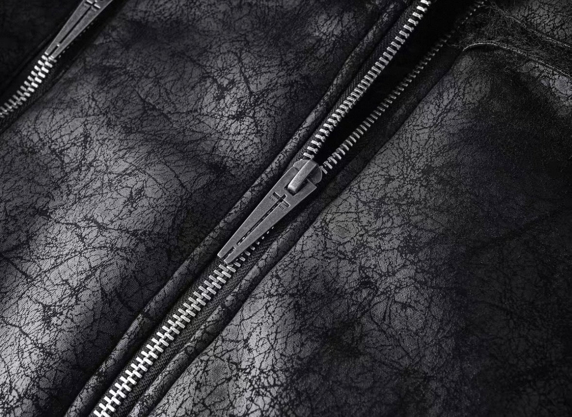 REBEL WAVE PU Leather Far Jacket