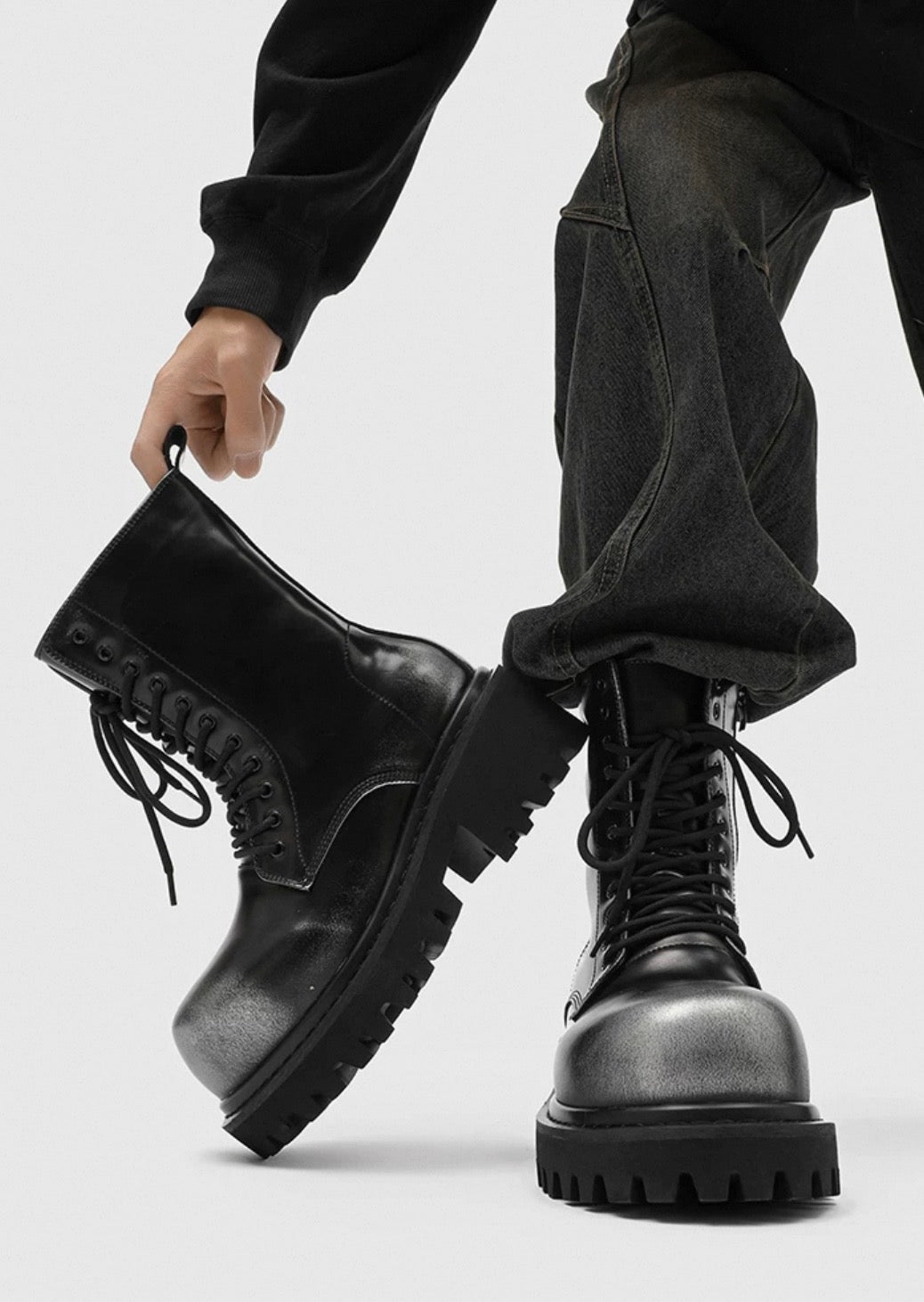 SELFISH PU Lether Platform Boots