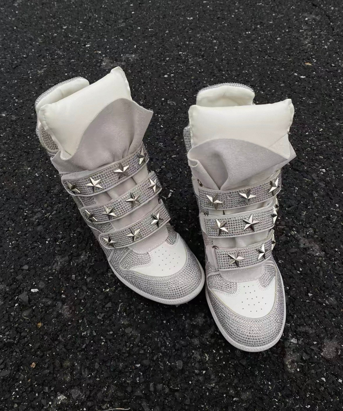 Rhinestone Platform Sneakers