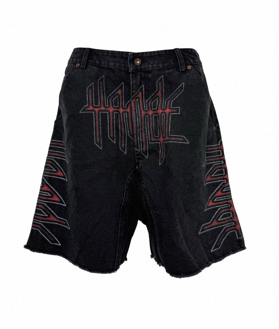 PCCVISION Black long half pants