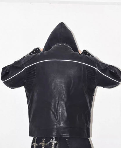 TH4SWE Hoodie PU Lether Jacket